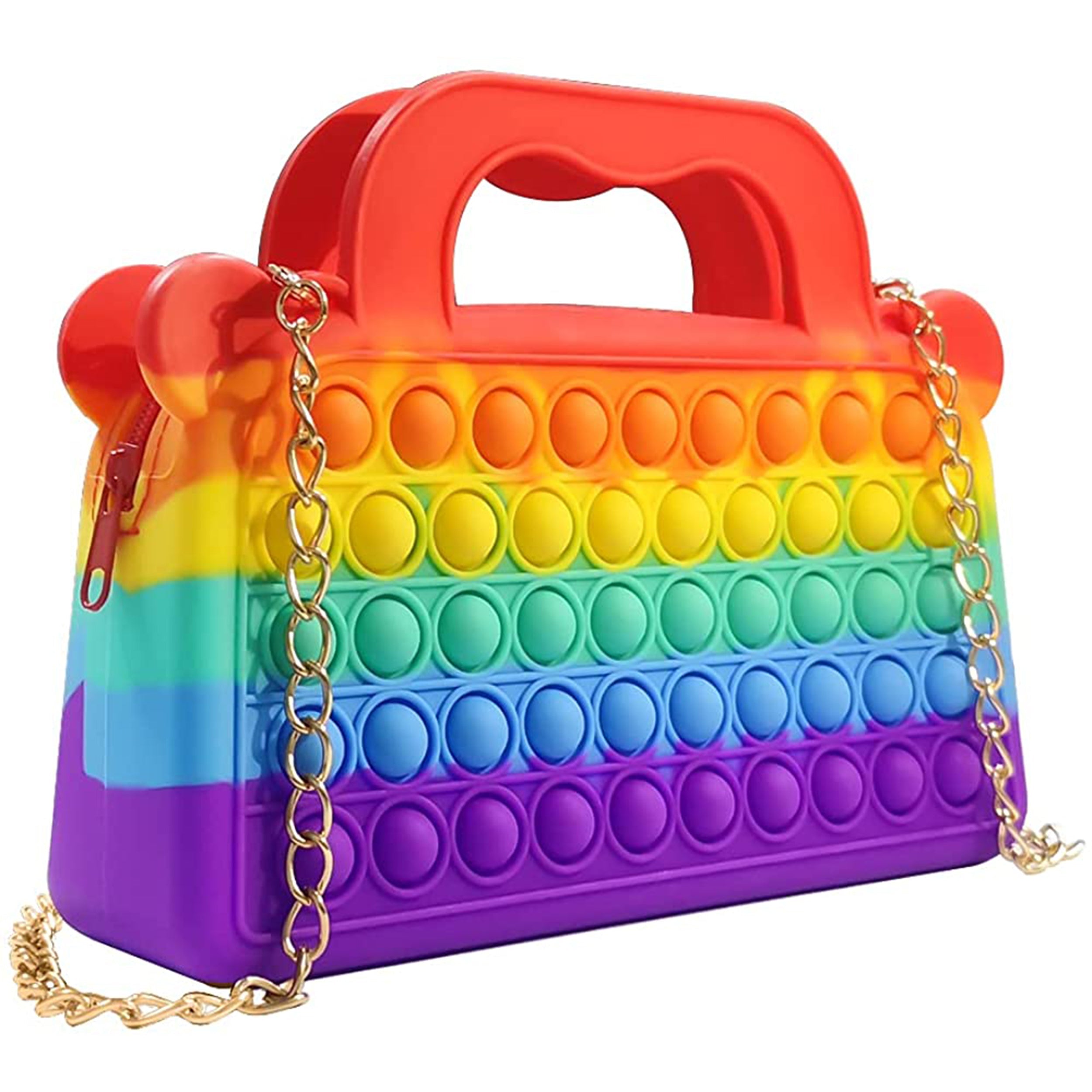Rainbow Tote Bag Pop It Shoulder Bag Toys