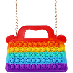 Rainbow Tote Bag Pop It Shoulder Bag Toys