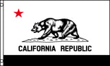 Wholesale BLACK AND WHITE CALIFORNIA STATE 3 X 5 FLAG ( sold by the piece )