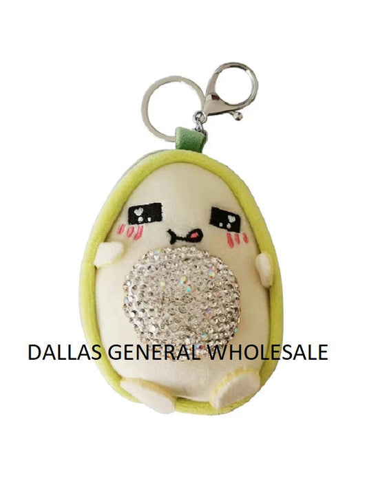Bulk Buy Cute Plushy Bling Bling Avocado Keychains Wholesale
