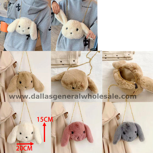 Bulk Buy Girls Plushy Bunny Shoulder Bags Wholesale