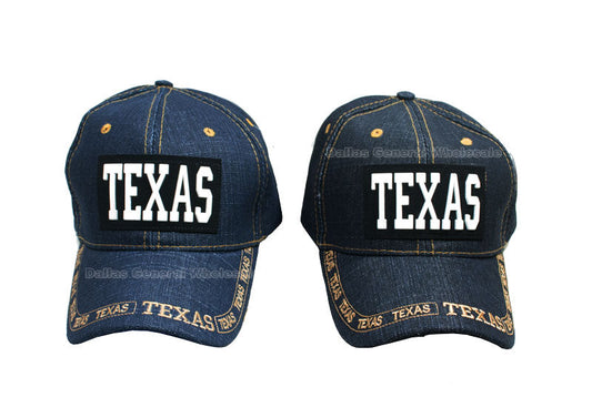 "Texas" Adults Casual Denim Caps Wholesale