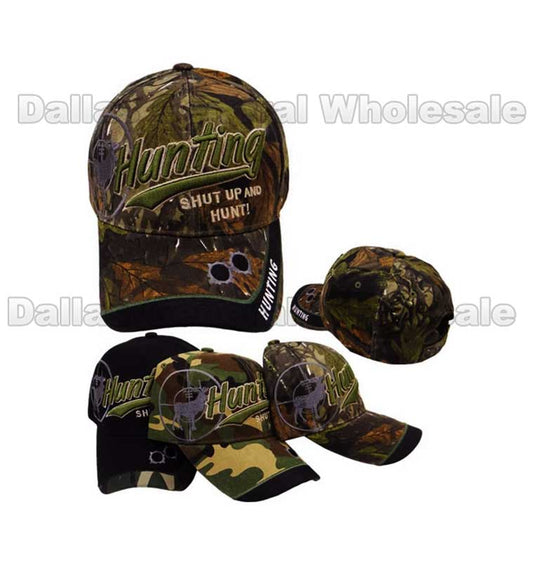 Bulk Buy "Shut Up and Hunt" Camouflage Caps Wholesale