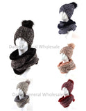 Bulk Buy Ladies Fur Lining Beanie W/ Infinity Scarf Set Wholesale