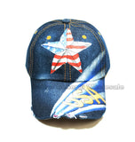 USA Star Glitter Ladies Denim Caps Wholesale