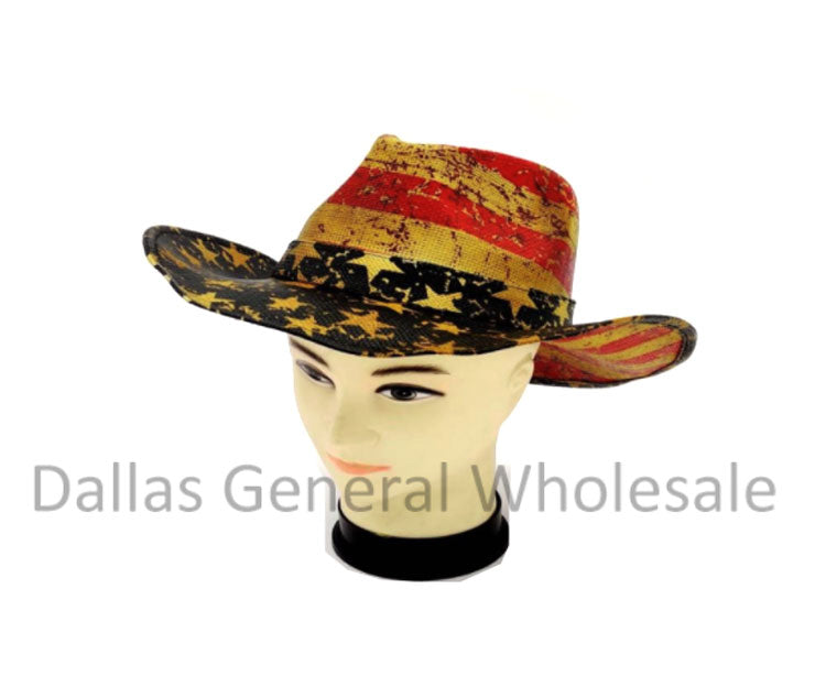 Fashion USA Flag Cowboy Straw Hats Wholesale