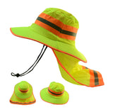 High Visibility Reflective Sun Hats with Neck Cloak In Bulk