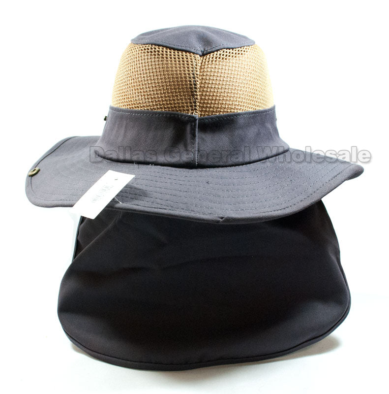 Adults Vented Bucket Hats with Neck Cover Wholesale MOQ 12