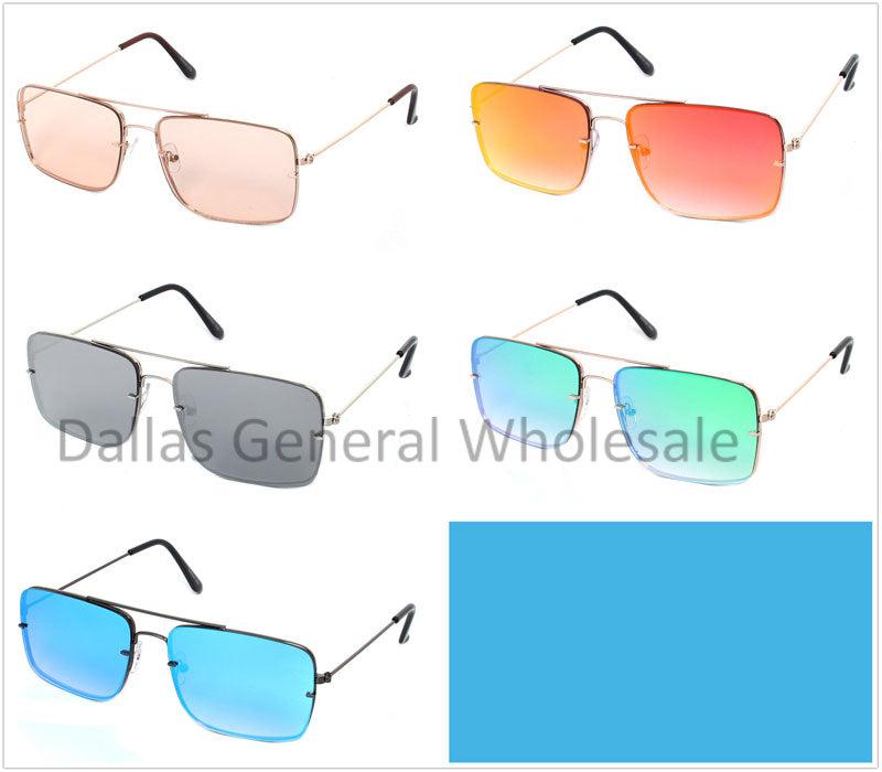 Bulk Buy Colored Lenses Metal Frame Sunglasses Wholesale