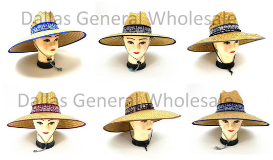 Bulk Buy Adults Paisley Design Straw Hats Wholesale