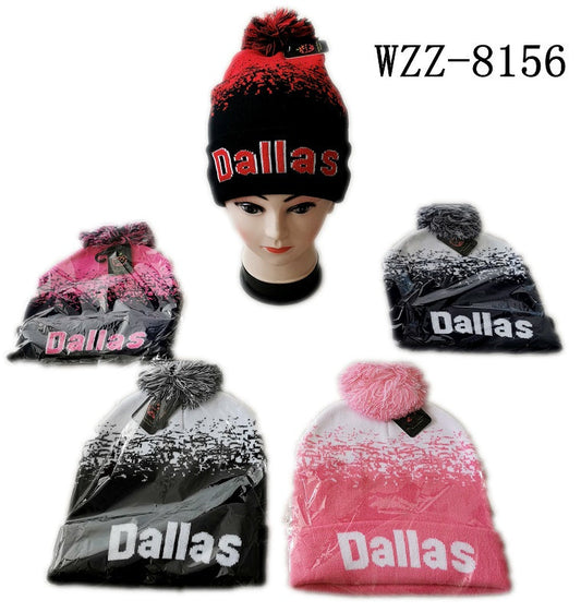Dallas Winter Skull Beanies Hats Wholesale MOQ 12