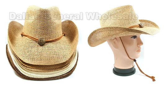 Adults Vented Straw Cowboy Hats Wholesale MOQ 3