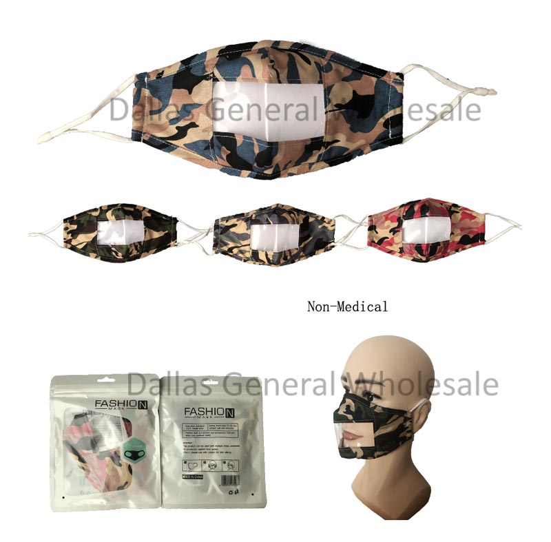 Adults Clear Shield Cotton Face Masks Wholesale MOQ 3