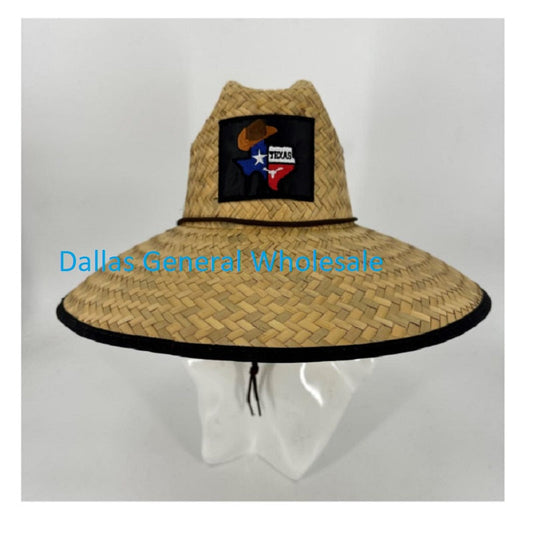 Wholesale Men Texas Map Patch Straw Hats
