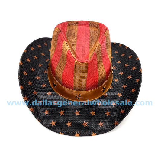 Bulk Buy Adults USA Straw Cowboy Hats Wholesale