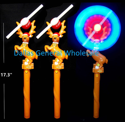Carnival Light Up Toy Reindeer Windmill Wands Wholesale MOQ 12