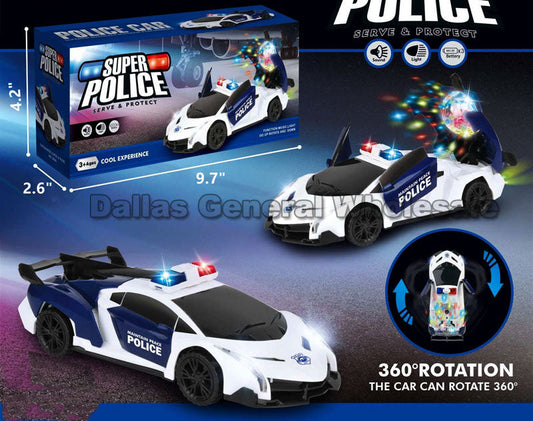 Electronic Spinning Police Cars Wholesale MOQ 12