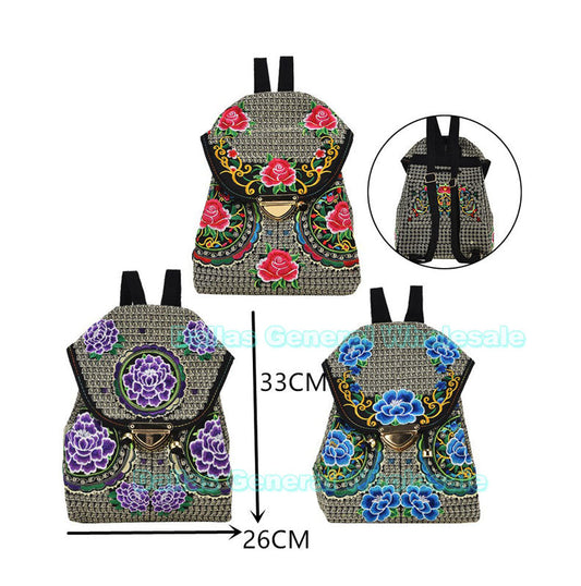 Bulk Buy Fashion Embroidered Floral Backpacks Wholesale