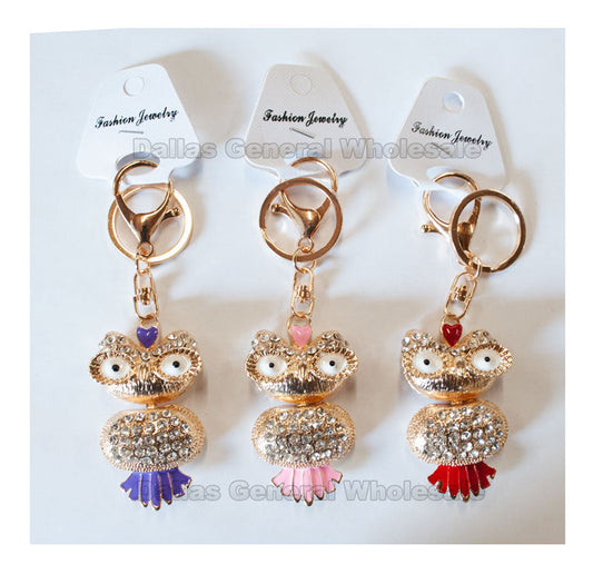 Bling Bling Owl Key Chains Wholesale MOQ 3