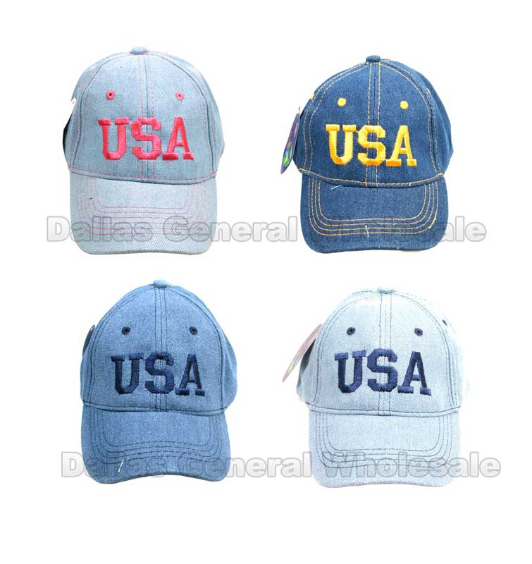 Bulk Buy Little Kids USA Casual Baseball Caps Wholesale