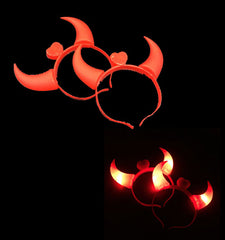 Carnival Glowing Red Horns Hair Clip Wholesale MOQ 12