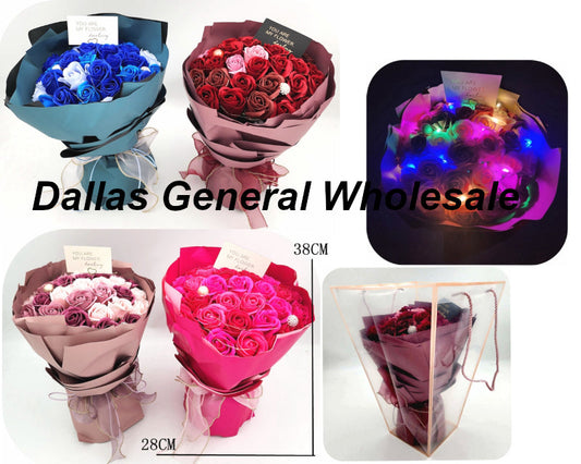 Bulk Buy Beautiful Light Up Scented Rose Bouquets Gift Set Wholesale