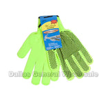 Neon Yellow String Knit Work Gloves Wholesale