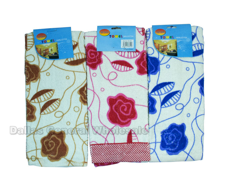 Bulk Buy Flower Printed Cotton Hand Towels Wholesale
