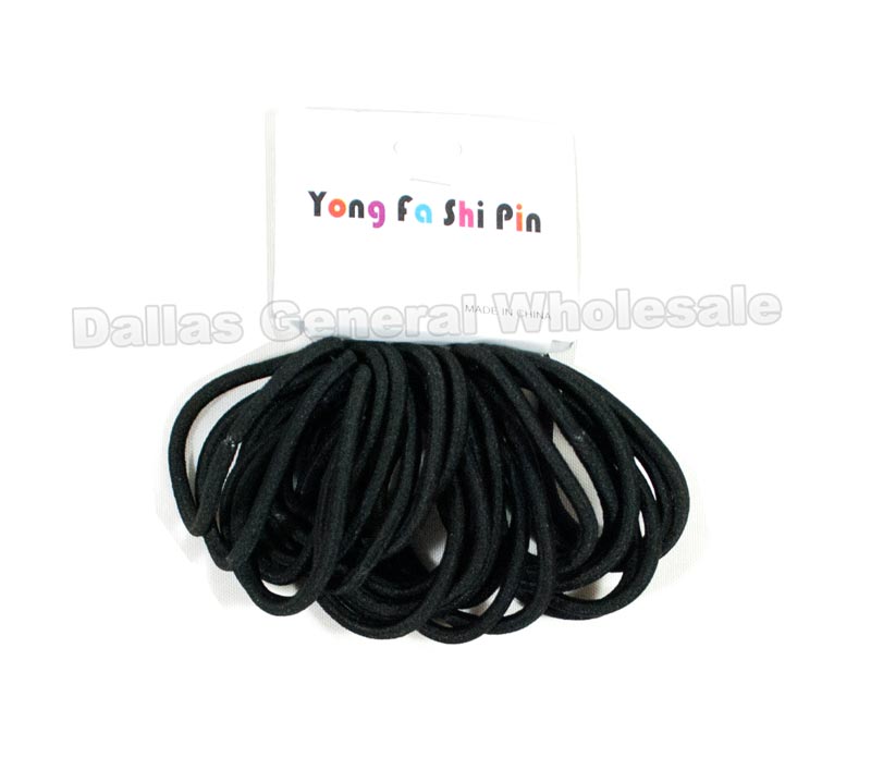 18 PC Black Hair Ties Wholesale