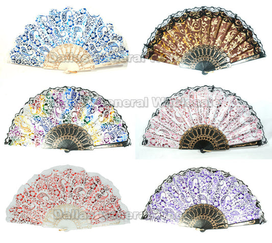 Lace Asian Folding Fans Wholesale