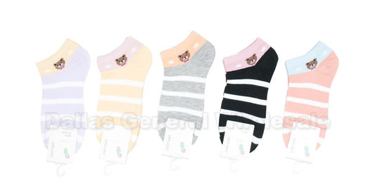 Cute Stripe No Show Socks Wholesale MOQ 12