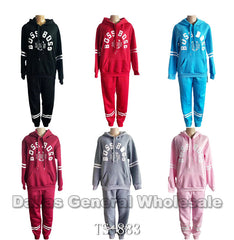 Fur Lining Matching Hoodie with Track Pants Wholesale
