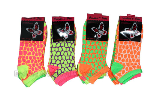 Bulk Buy Girls Neon Color Ankle Socks Wholesale
