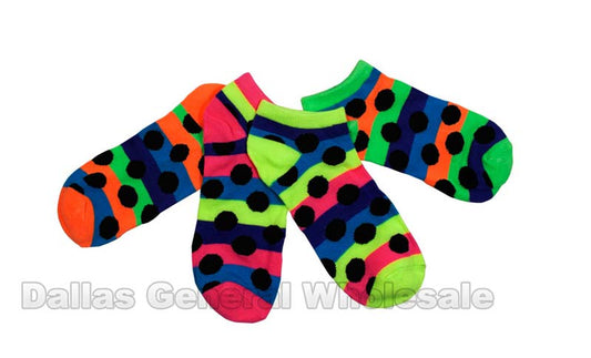 Bulk Buy Girls Neon Color Polka Dot Socks Wholesale