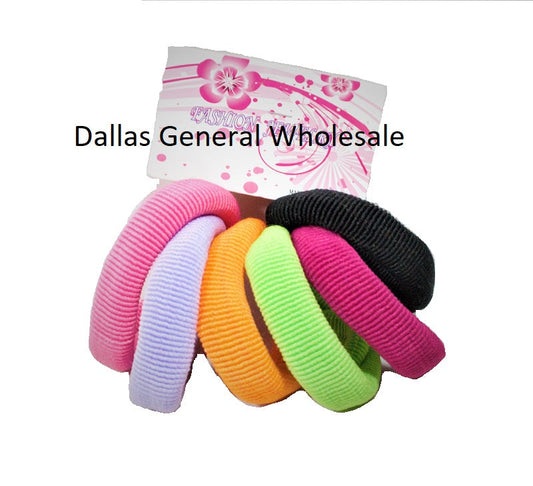 6-Piece Assorted Solid Color Hair Scrunchies Set