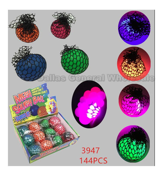 Bulk Buy Novelty Light Up Squishy Mesh Balls Wholesale
