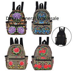 Elegant Embroidered Floral Backpacks Wholesale MOQ 12