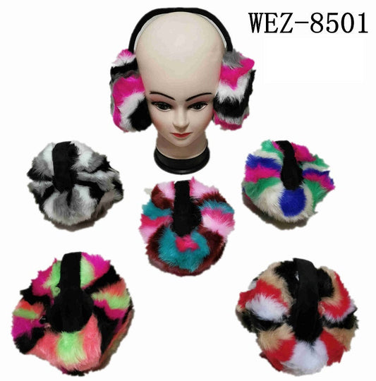 Rainbow Winter Fuzzy Earmuffs- Sold By Pieces/ Dozen