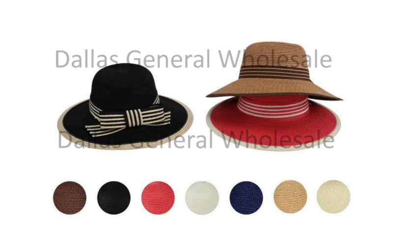 Ladies Cute Bow Straw Hats Wholesale