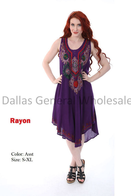 Bulk Buy Fashion Rayon Embroidered Dresses Wholesale