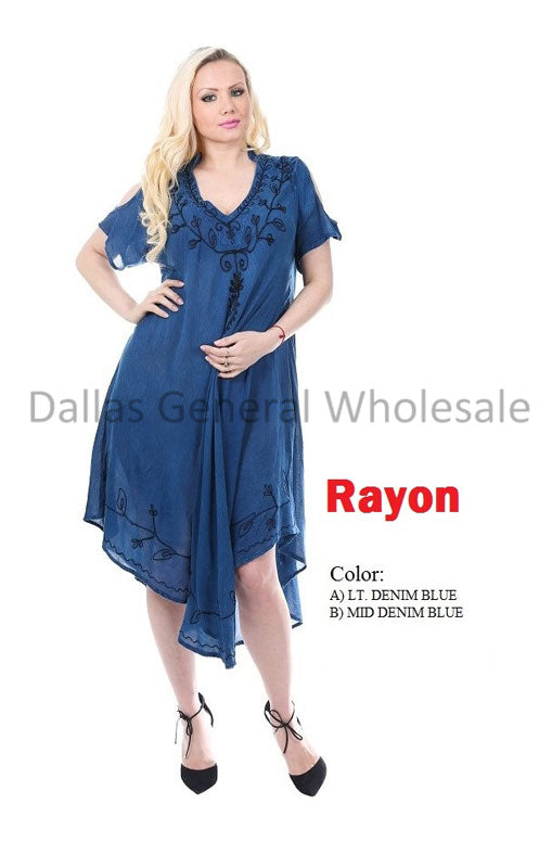 Bulk Buy Rayon Dresses with Sleeves Wholesale