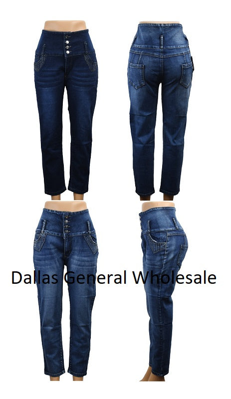 Bulk Buy Cute Trendy High Waist Denim Jeans Wholesale