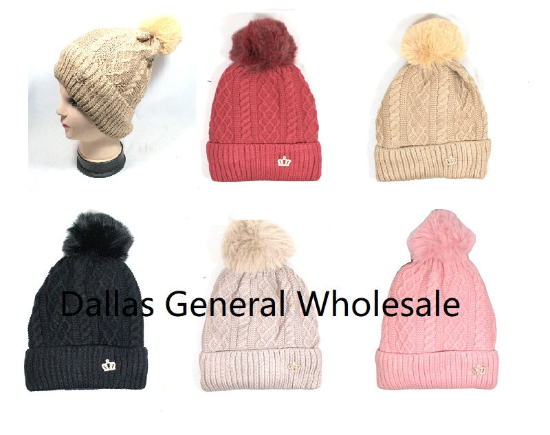 Ladies Bling Bling Fur Insulated Beanie Hats Wholesale MOQ -1 pcs