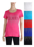 Ladies Studded "Queen" Tops Wholesale