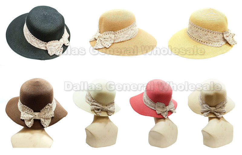 Ladies Summer Straw Visor Hats Wholesale