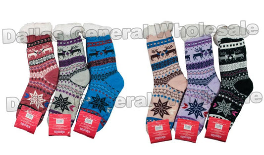 Christmas Thermal House Socks Wholesale MOQ 12