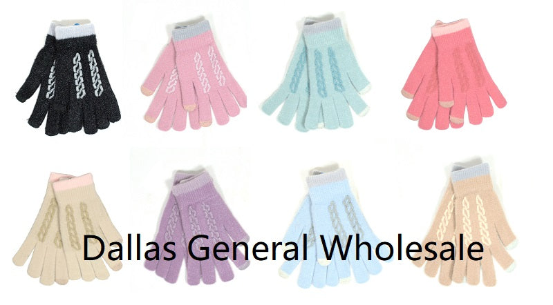 Ladies Cute Knitted Touch Gloves Wholesale MOQ -12 pcs