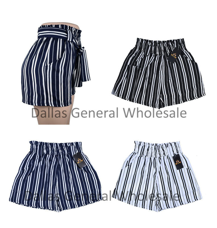 Bulk Buy Casual Comfy Stripes Pull On Shorts Wholesale