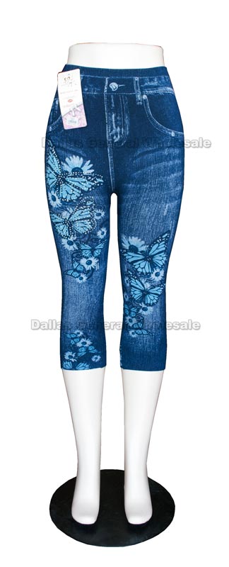 Ladies Butterfly Pull On Jeggings Wholesale