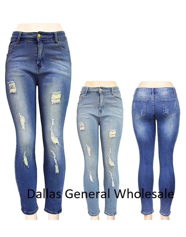 Trendy Distress Denim Skinny Jeans Wholesale